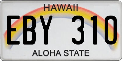 HI license plate EBY310