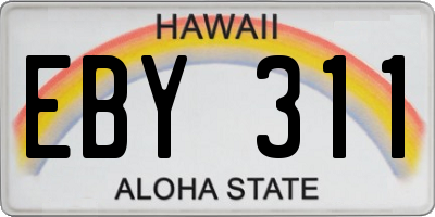 HI license plate EBY311
