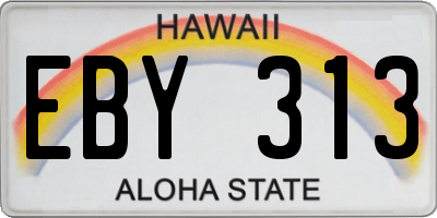 HI license plate EBY313