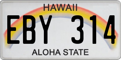 HI license plate EBY314
