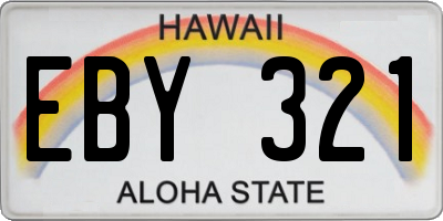 HI license plate EBY321