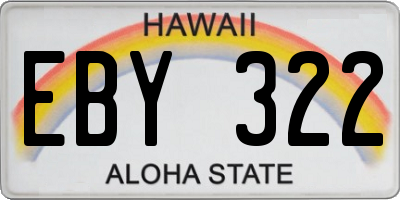 HI license plate EBY322