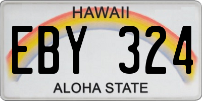 HI license plate EBY324