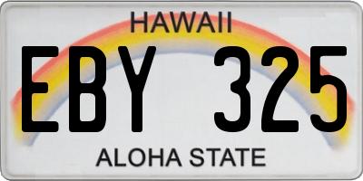 HI license plate EBY325