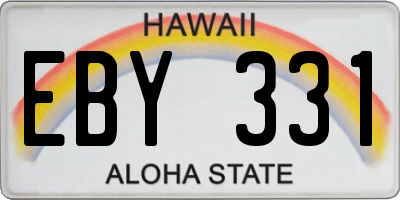 HI license plate EBY331