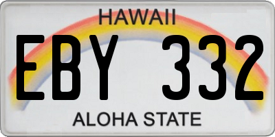 HI license plate EBY332