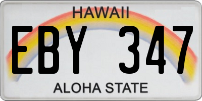 HI license plate EBY347