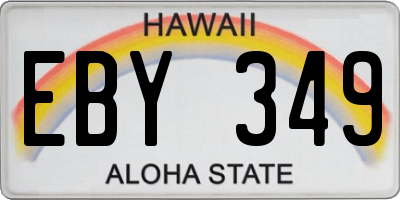 HI license plate EBY349