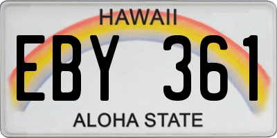 HI license plate EBY361