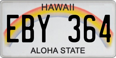 HI license plate EBY364