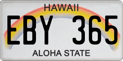HI license plate EBY365