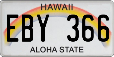 HI license plate EBY366