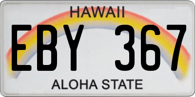 HI license plate EBY367