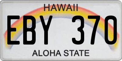 HI license plate EBY370