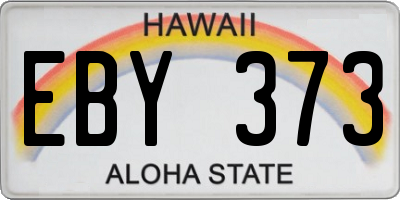 HI license plate EBY373