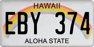 HI license plate EBY374