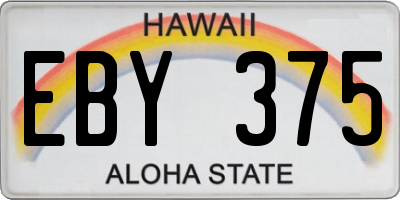 HI license plate EBY375