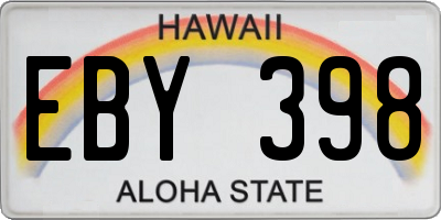 HI license plate EBY398