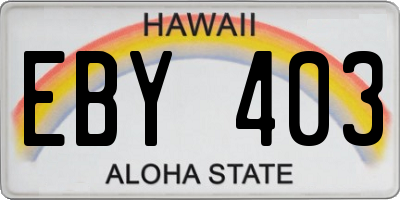 HI license plate EBY403