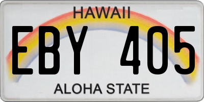 HI license plate EBY405
