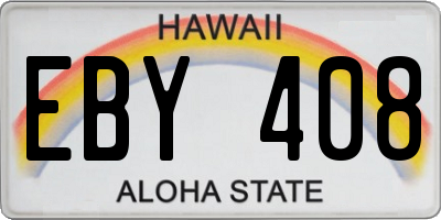 HI license plate EBY408