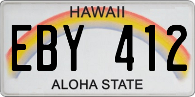 HI license plate EBY412