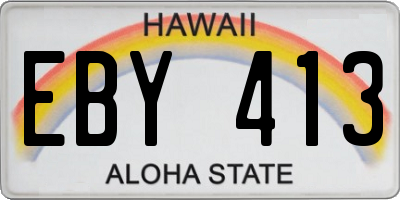 HI license plate EBY413
