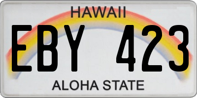 HI license plate EBY423