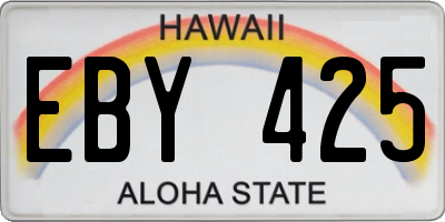 HI license plate EBY425