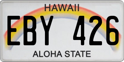 HI license plate EBY426