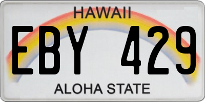 HI license plate EBY429