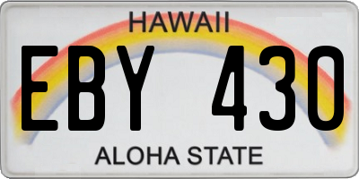 HI license plate EBY430