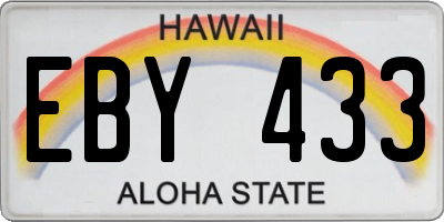 HI license plate EBY433