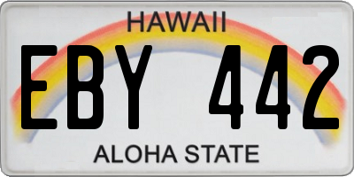 HI license plate EBY442