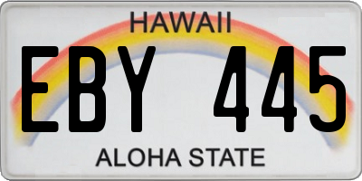 HI license plate EBY445