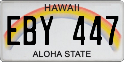 HI license plate EBY447