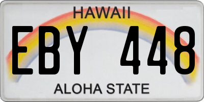HI license plate EBY448
