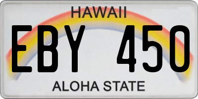 HI license plate EBY450