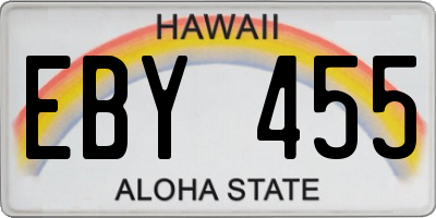 HI license plate EBY455