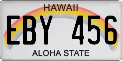HI license plate EBY456