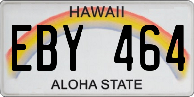 HI license plate EBY464