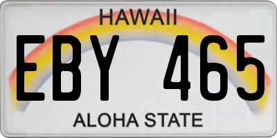 HI license plate EBY465