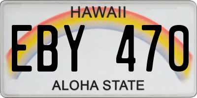 HI license plate EBY470