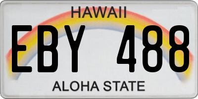 HI license plate EBY488