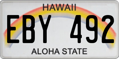 HI license plate EBY492