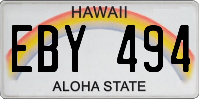 HI license plate EBY494
