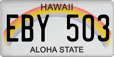 HI license plate EBY503
