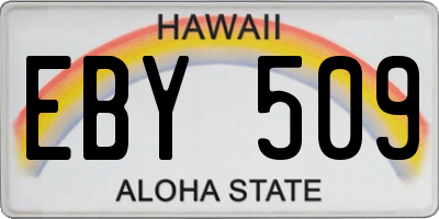 HI license plate EBY509