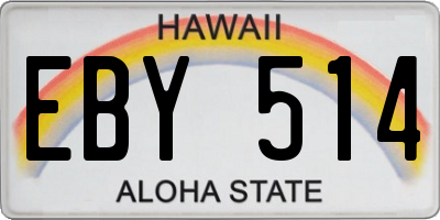 HI license plate EBY514