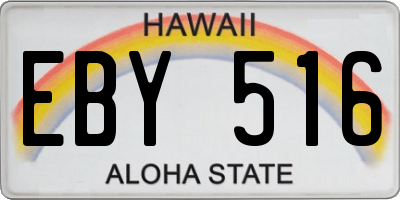 HI license plate EBY516